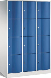 Fächerschrank Stahlbl.lichtgrau/enzianblau H1950xB1150xT540mm 3x4 Abt.