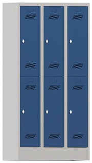 Wardrobe H1850xW900xD500mm light grey/gentian blue 6 comp. PAVOY