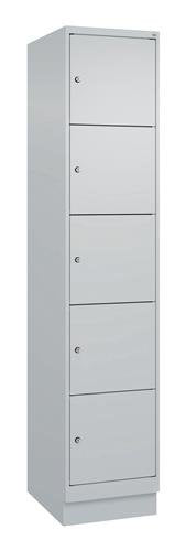 Fächerschrank Evolo PLUS 400mm Sockel lichtgrau/lichtgrau Fächer 1 x 5 C+P