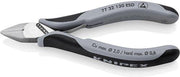 Elektronikseitenschneider ESD L.130mm 2K-Hülle spiegelpol. Spitzer Kopf KNIPEX
