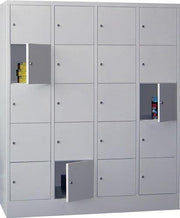 Locker cabinet H1850xW1600xD500mm No. of compartments 20 RAL 7035 RAL 7035 PAVOY