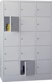 Schließfachschrank H1850xB1200xT500mm Anz.Fächer 15 RAL 7035 RAL 7035 PAVOY