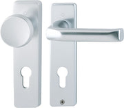 Kurzschildgarnitur London 54/227K/202KP/AP/113 Alu.F1 PZ eck.Wechselgrt.HOPPE