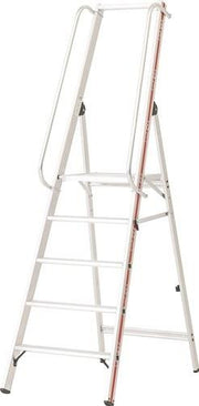 Platform ladder 5 rungs Platform L440xW440mm large platform HYMER