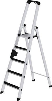 Stufenstehleiter 5 Stufen Alu.Gesamt-H.1810mm m.clip-step Auflage MUNK
