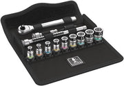 8100 SA 12 HF Zyklop Socket Set, 13-piece, 1/4 inch, AF 5-13mm, 72-tooth, hex, WERA