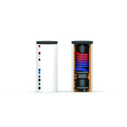 TE WP-Doppelspeicher WPDS 300/100, EEK B 75mm PU Hartschaum/Folienmantel weiß
